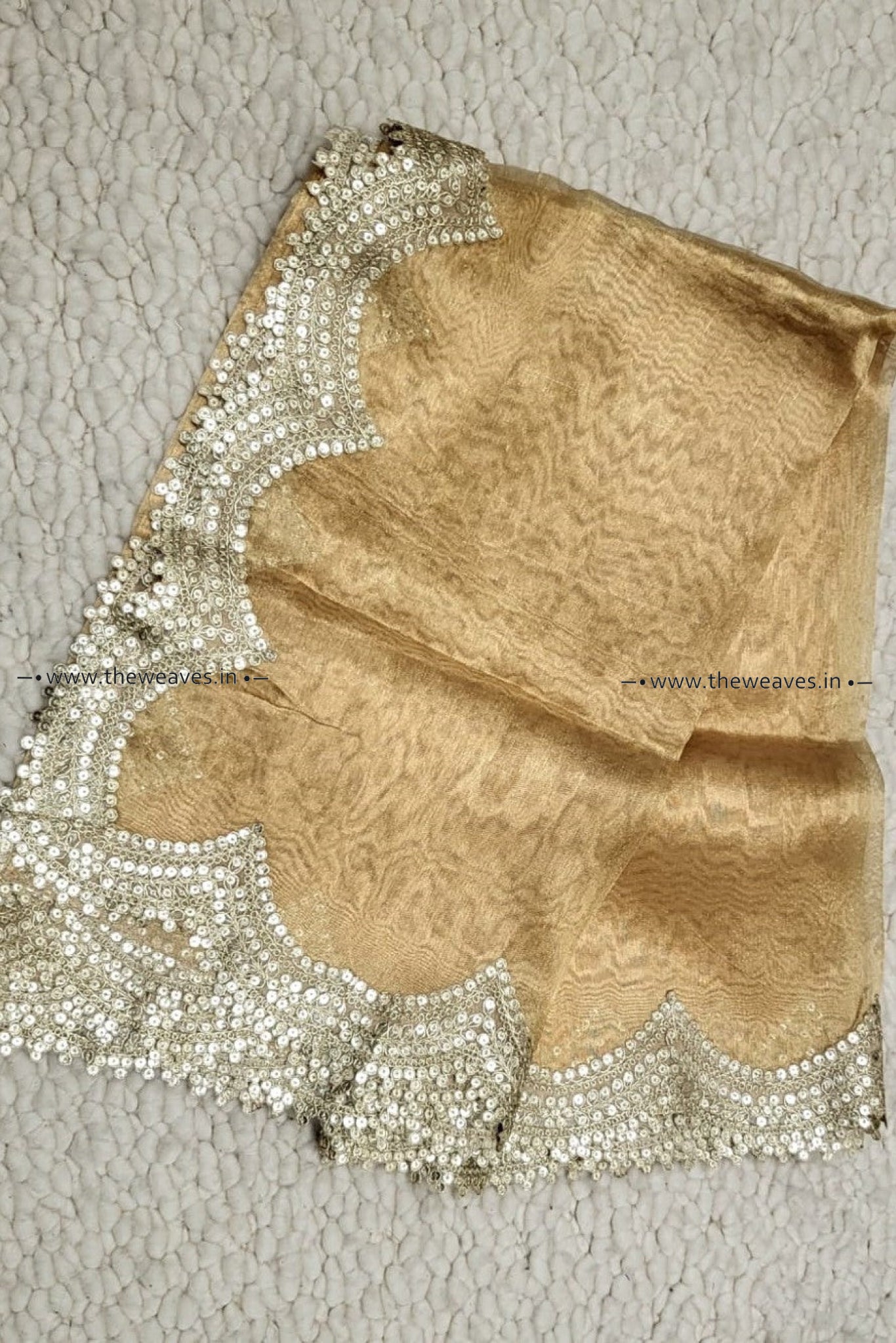 Gold Pure Handloom Tissue Dupatta