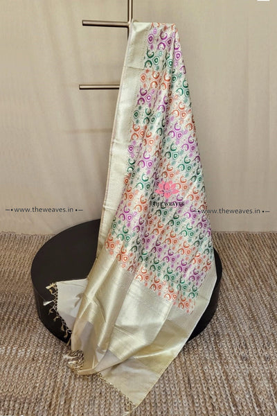 Golden Banarasi Meenakari Dupatta