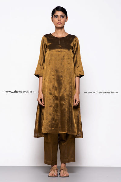 Handwoven Copper A Line Kurta