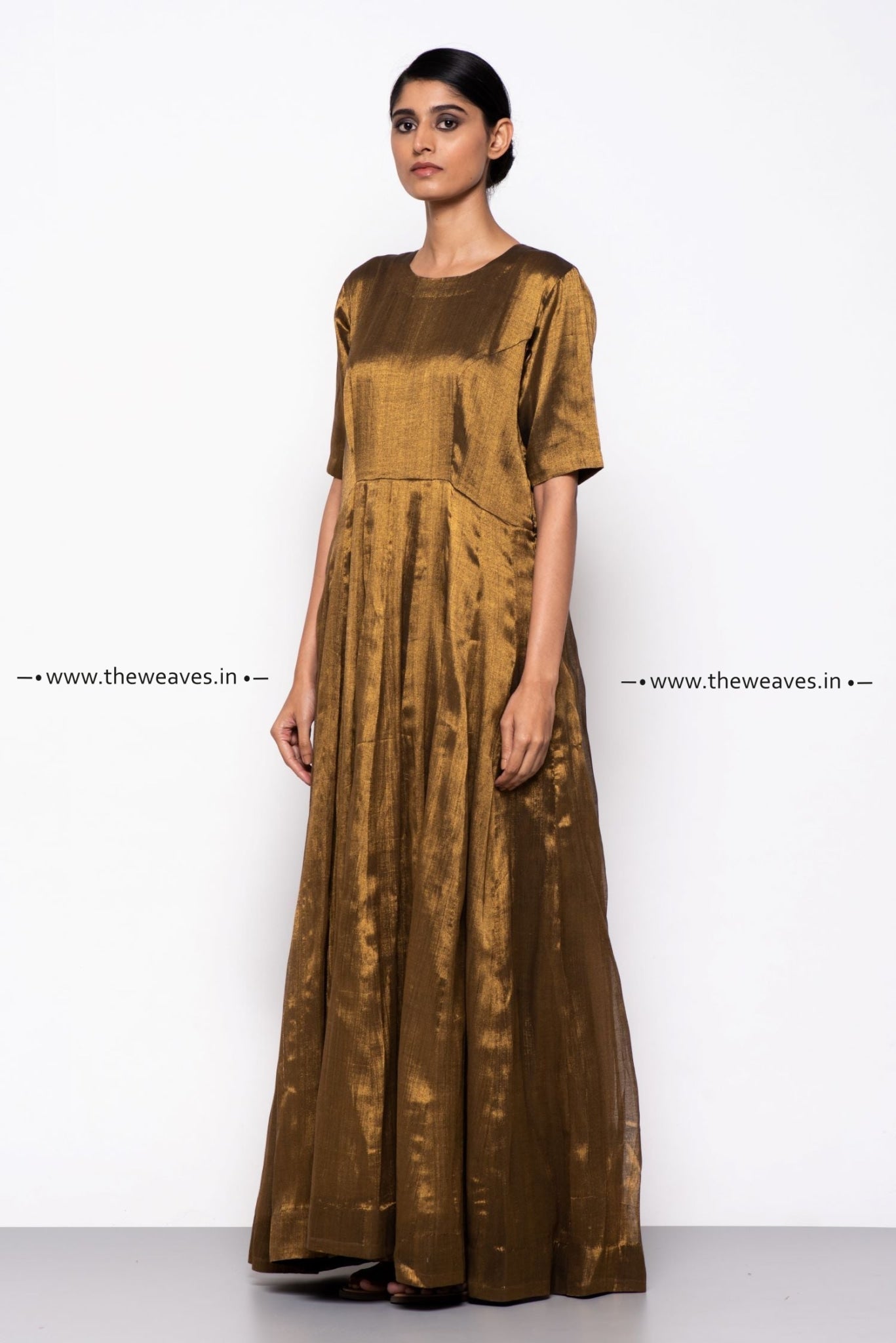 Handwoven Copper Anarkali Made Ups