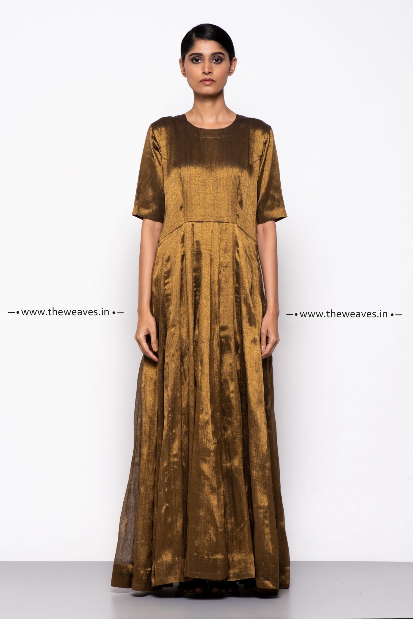Handwoven Copper Anarkali Made Ups