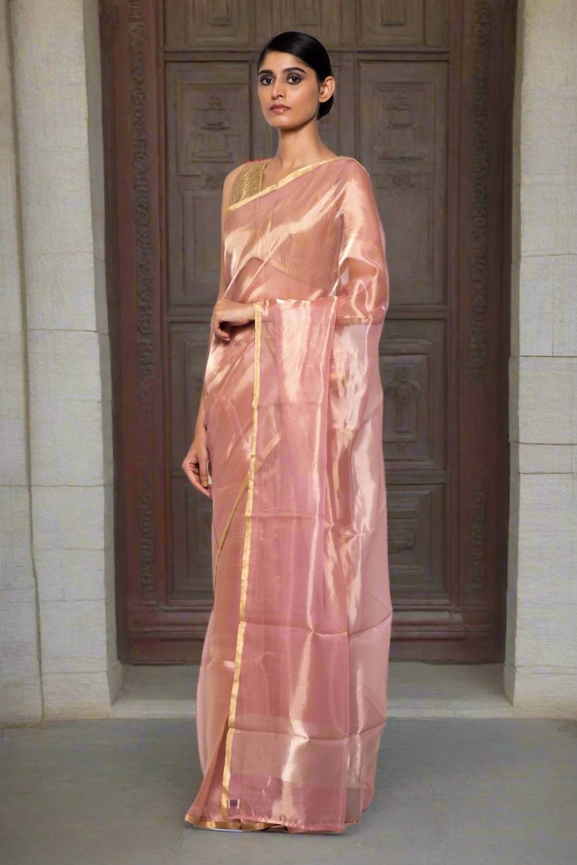 Pink Organza Saree