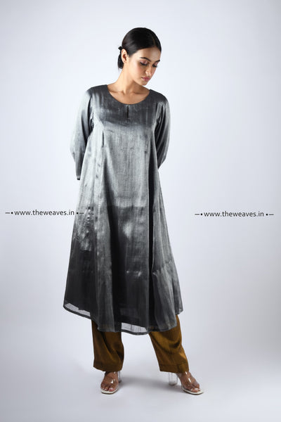 Handwoven Sona Chandi 'A' Line Kurta Set