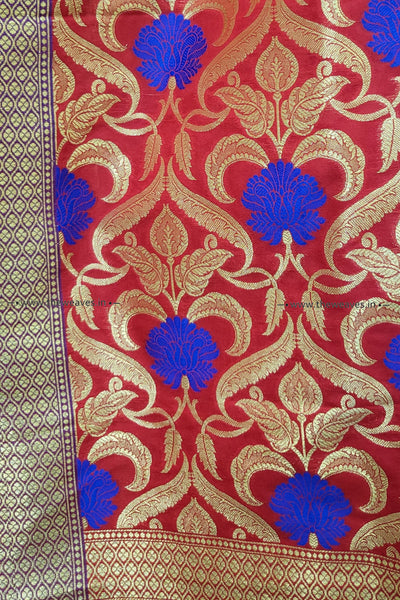 Red Banarasi Meenakari Dupatta