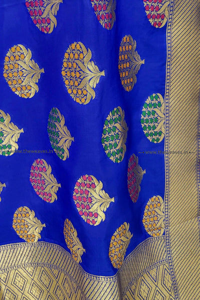 Royal Blue Banarasi Dupatta