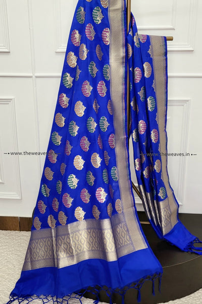 Royal Blue Banarasi Dupatta
