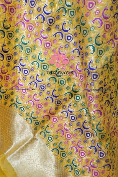 Yellow Banarasi Meena Jaal Dupatta