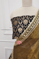 Load image into Gallery viewer, Black Banarasi Silk Lehenga Set
