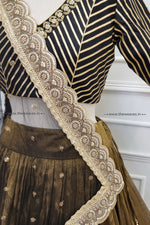 Load image into Gallery viewer, Handwoven Antique Gold Tissue Lehenga Set
