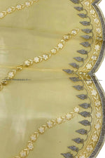 Load image into Gallery viewer, Handwoven Booti Yellow Embroidered Organza Silk Saree
