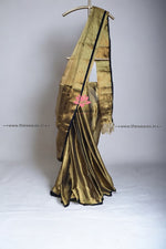 Load image into Gallery viewer, Handwoven Copper Gold Soft Tissue Saree With Black Border
