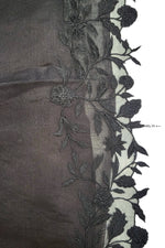 Load image into Gallery viewer, Handwoven Floral Black Embroidered Organza Silk Saree
