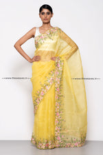 Load image into Gallery viewer, Yellow saree for haldi
