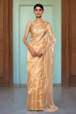 Load image into Gallery viewer, Handwoven Gold Tissue Organza Saree
