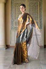 Load image into Gallery viewer, gold-and-silver-saree
