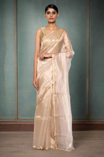 Load image into Gallery viewer, Handwoven Light Gold Tissue Organza Saree
