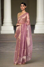 Load image into Gallery viewer, Handwoven Mauve Tissue Organza Saree
