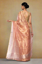 Load image into Gallery viewer, Handwoven Peach Tissue Organza Saree
