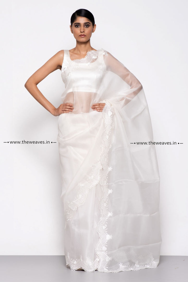 White Organza Saree