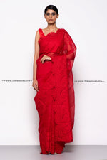 Load image into Gallery viewer, Red  organza Saree
