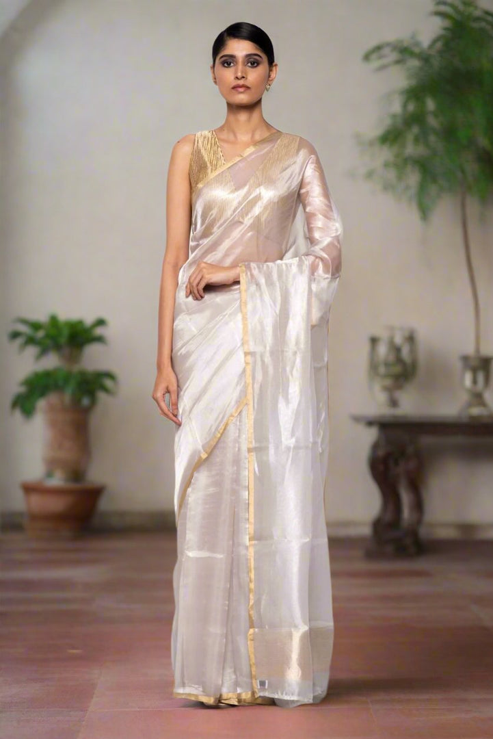 Silver Colour Saree