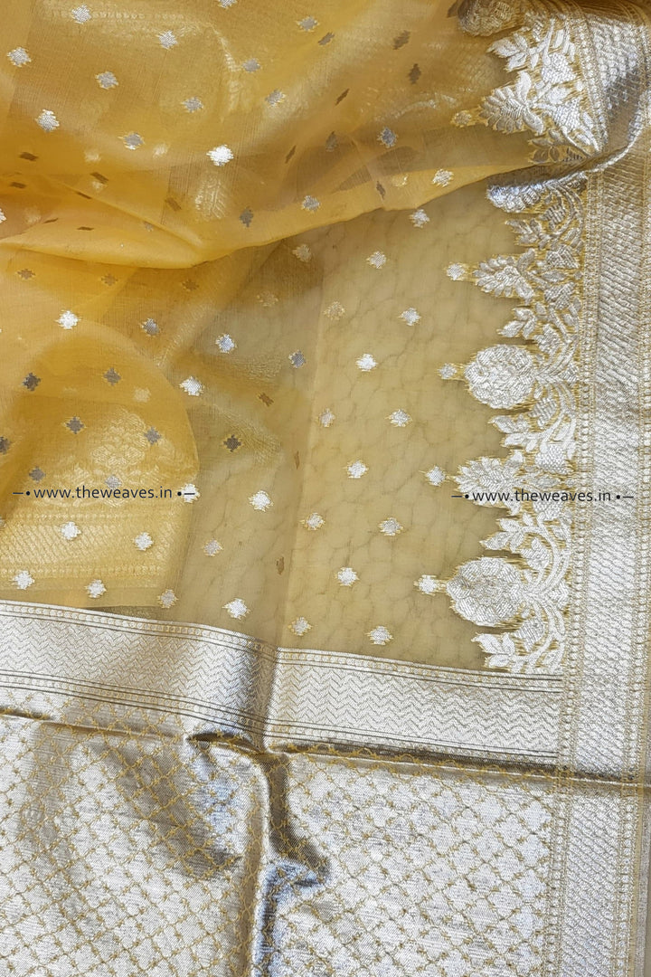 Yellow Banarasi Organza Dupatta 1